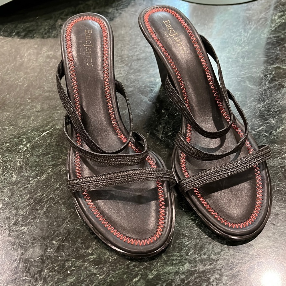 💥SOLD Eric Javitz Wedge Heels with 3 straps